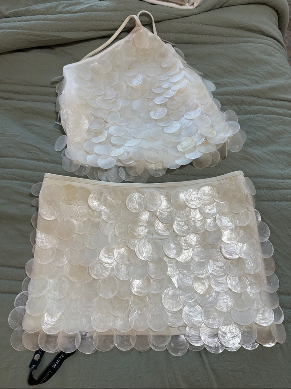 White Fox Boutique Aura Shell Mini Skirt and Top - White - Picture 3 of 5
